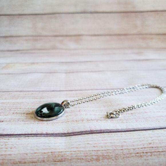 Creepy Cat Bat Skull Pendant Gothic Halloween Chain Necklace Silver - Picture 3 of 7